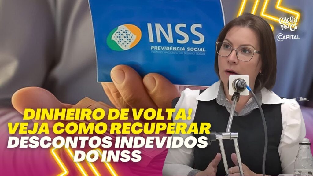 Ilustração de idosos com smartphone acessando app Meu INSS para ressarcimento da fraude no INSS