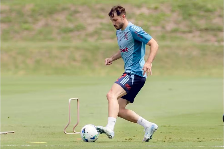 Viña, do Flamengo, se recuperou de grave lesão sofrida em agosto de 2024 — Foto: Adriano Fontes/Flamengo